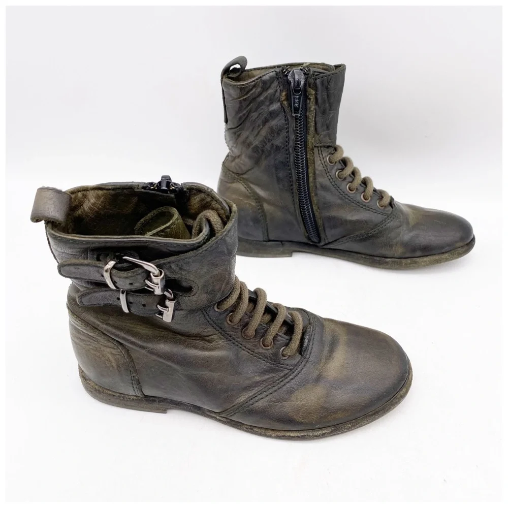 Bonpoint Green Lace‎ Up Boots Size 28